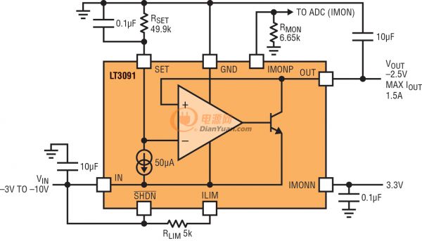 负稳压器扩充了电流基准线性稳压器系列